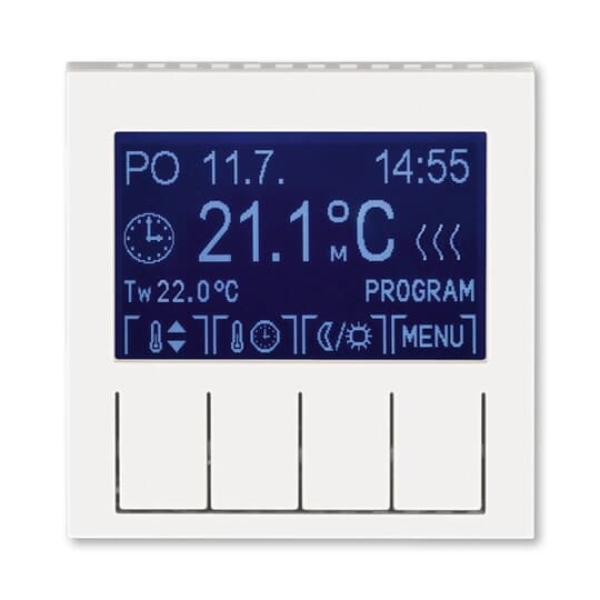 Termostat univerzální programovatelný (ovládací jednotka); perleťová/ledová bílá